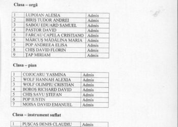 Rezultatele examenului pentru anul I de studiu, an școlar 2021-2022 Școala Populară de Arte și Meserii