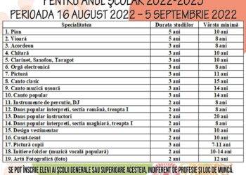 Înscrieri în anul I de studii pentru anul şcolar 2022-2023