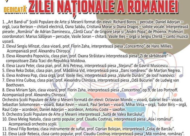 Producția Școlii Populare de Arte și Meserii dedicată Zilei Naționale a României