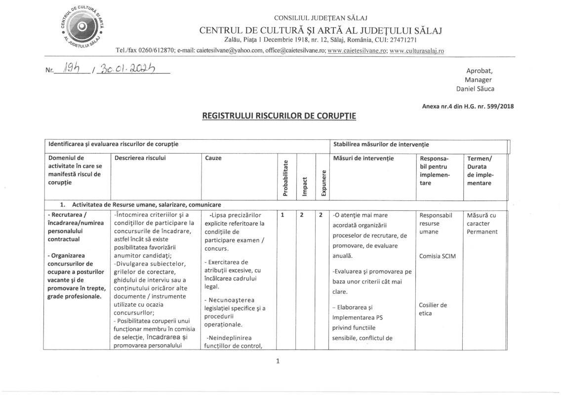 Registrul riscurilor de corupție