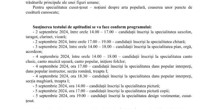 Înscrieri în anul I de studii pentru anul şcolar 2024-2025 la Școala Populară de Arte și Meserii