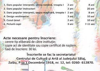 Înscrieri în anul I de studii pentru anul şcolar 2024-2025 la Școala Populară de Arte și Meserii