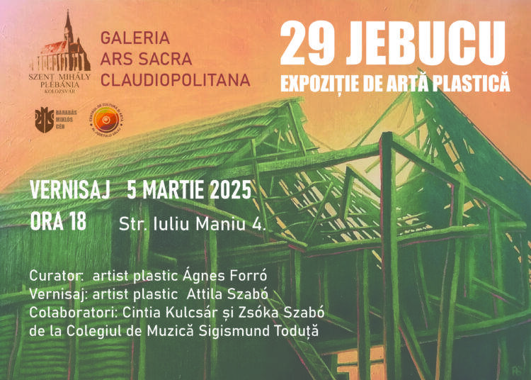Expoziția de artă a simpozionului de creație de la Jebucu va fi deschisă la Galeria Ars Sacra Claudiopolitana din Cluj-Napoca în data de 5 martie 2025 la ora 18.
